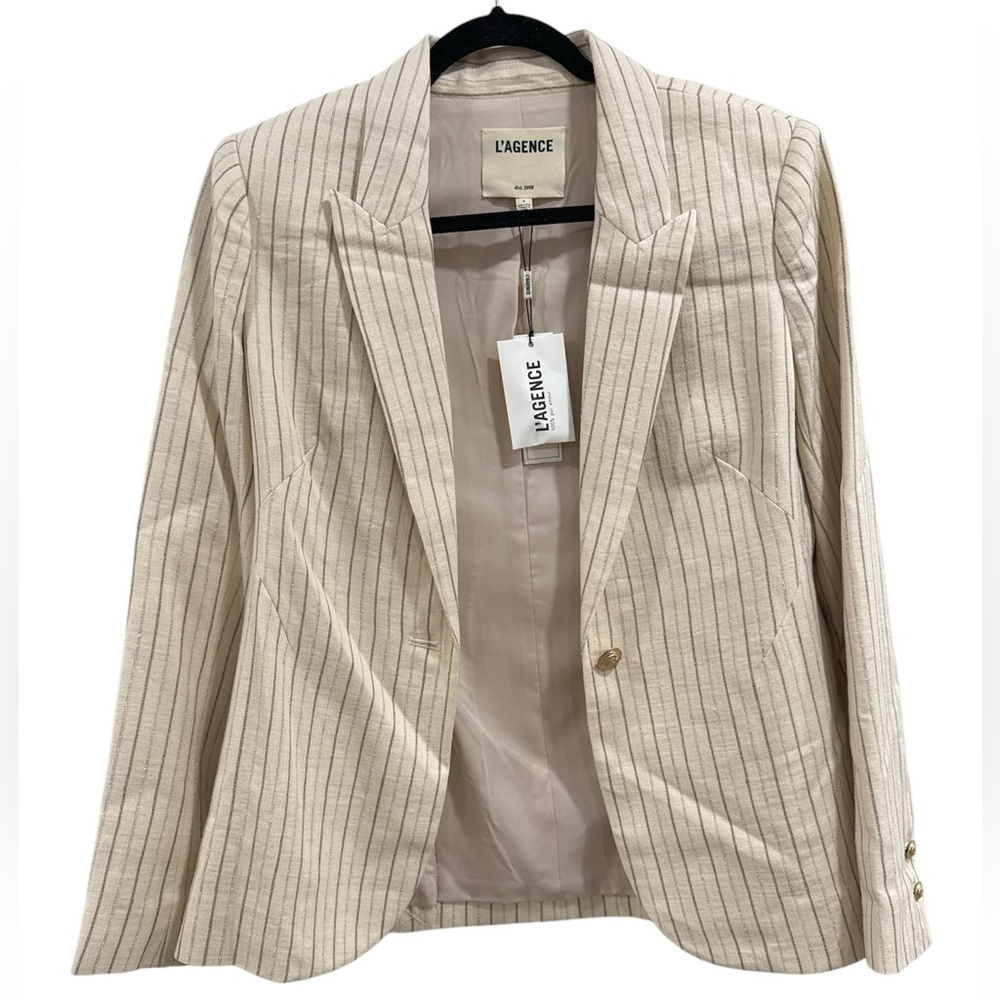 L’AGENCE- Clementine Blazer Bone/Ivory Stripe